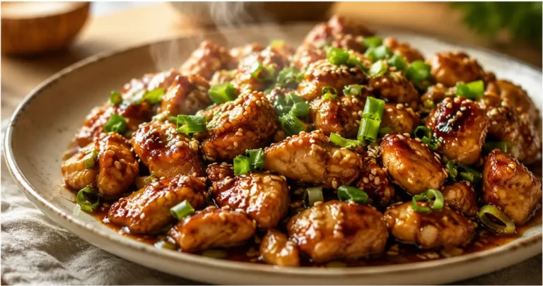skillet honey garlic chicken glazed with honey, garlic, and herbs in a cast iron pan